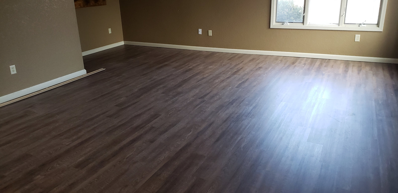 Luxury vinyl plank flooring installed during an interior remodeling project